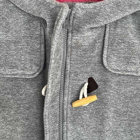 Lands End Kids Hooded Zip Up Toggle Buttons‎ Duffle Style Jacket Coat - Picture 4 of 12